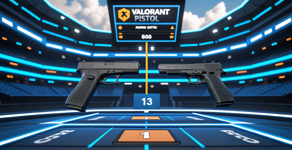 Giao diện cược pistol round CS2 Valorant với round 1 và round 13 neon blue arena esports betting